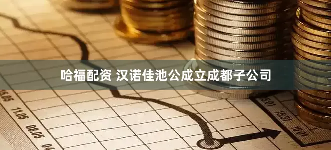 哈福配资 汉诺佳池公成立成都子公司